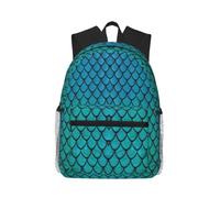 Yyoretp Casual Laptop blue fish scale Print Backpack,Classic backpack for Travel Work,Lightweight bookbags