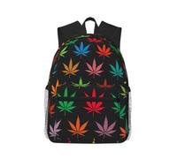 Yyoretp Casual Laptop Colorful Cannabis Leaves Print Backpack,Classic backpack for Travel Work,Lightweight bookbag