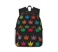 Yyoretp Casual Laptop Colorful Cannabis Leaves Print Backpack,Classic backpack for Travel Work,Lightweight bookbags