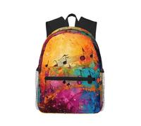 Yyoretp Casual Laptop Colorful Music Notes Print Backpack,Classic backpack for Travel Work,Lightweight bookbags
