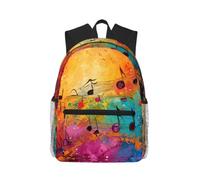 Yyoretp Casual Laptop Colorful Music Notes Print Backpack,Classic backpack for Travel Work,Lightweight bookbag