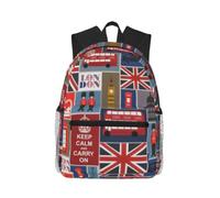 Yyoretp Casual Laptop England Symbols Print Backpack,Classic backpack for Travel Work,Lightweight bookbags