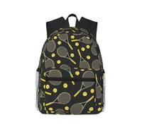 Yyoretp Casual Laptop Funny Tennis Racquets and Tennis Balls Print Backpack,Classic backpack for Travel Work,Lightweight bookbags