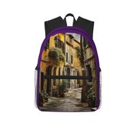 Yyoretp Casual Laptop Italian Old Street Print Backpack,Classic backpack for Travel Work,Lightweight bookbags
