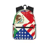 Yyoretp Casual Laptop Mexican American Flag Print Backpack,Classic backpack for Travel Work,Lightweight bookbag