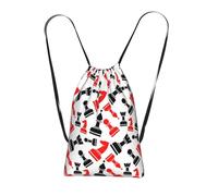 Yyoretp Chess Pattern Print Drawstring Backpack,String Backpack Storage bag for Sport Beach Swim Gym Traveling.