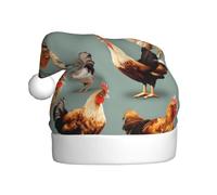Yyoretp Chicken Prints Print Santa Hat Christmas Hats Xmas party Hat | Adult Christmas Hats For New Year Festiv Xmas Party Cosplay Stage Decorations,Xmas Cosplay, Party, Birthday, Holiday Party.