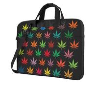 Yyoretp Colorful Cannabis Leaves Print Laptop bag,portable single shoulder laptop Sleeve Case,Compatible with 13-16inch