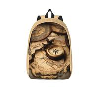 Yyoretp Compass and Old World Map Print Canvas Fashion Backpacks,Casual Lightweight Sports Rucksack Travel Multipurpose Bag