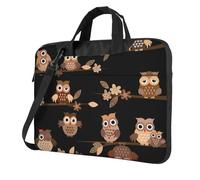 Yyoretp Cute Brown Cartoon Owls Print Laptop bag,portable single shoulder laptop Sleeve Case,Compatible with 13-16inch