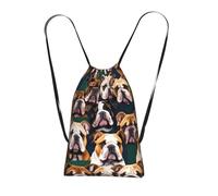 Yyoretp cute english bulldog Print Drawstring Backpack,String Backpack Storage bag for Sport Beach Swim Gym Traveling.