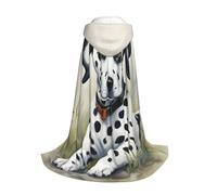Yyoretp Dalmatian Print Hooded Cloak For youngsters with Halloween Christmas Cosplay Hooded Cape Costume
