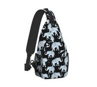 Yyoretp Elephant Print Sling Bag Small Crossbody Backpack Chest Shoulder Bag Travel Hiking Daypacks