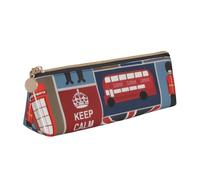 Yyoretp England Symbols Print Simple Triangular Pen case Storage Bag for Office Supplies,Cosmetics,toiletries