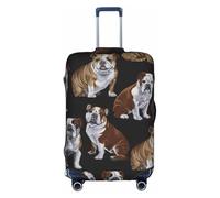 Yyoretp English Bulldogs Print Elastic Luggage Cover, Suitcase Protection Cover with Zipper Fits 18-32 Inch.