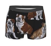 Yyoretp English Bulldogs Print Men's Boxer Briefs,Stretch Fit Underwear Microfibre shorts Gents for Everyday Wear Black