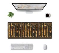 Yyoretp Extra large Square rubber Ancient Egyptian Hieroglyph Print mouse pad,keyboard pad,Office desk mat,30 x 80 cm.