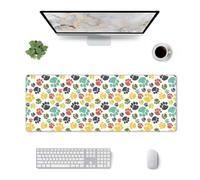 Yyoretp Extra large Square rubber Cute Colorful Dog Paw Print mouse pad,keyboard pad,Office desk mat,30 x 80 cm.