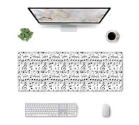 Yyoretp Extra large Square rubber Music Note Print mouse pad,keyboard pad,Office desk mat,30 x 80 cm.
