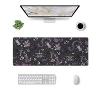 Yyoretp Extra large Square rubber Purple Black Goth Spooky Print mouse pad,keyboard pad,Office desk mat,30 x 80 cm.