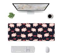 Yyoretp Extra large Square rubber Red Cute Piggy Print mouse pad,keyboard pad,Office desk mat,30 x 80 cm.