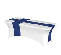 Yyoretp Finnish flag Print Rectangular Spandex Table Covers Washable Stretch Patio Tablecloth,6 Feet