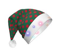Yyoretp Flag of Bangladesh Print LED Christmas Hats,Light Up Xmas Hat Adult,Santa Hat For New Year Festive Party