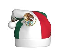 Yyoretp Flag of Mexico Print Christmas Hat for Adult Santa Hat Unisex Velvet Holiday Xmas Hat for Festive Party