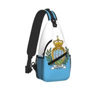 Yyoretp Flag of San Marino Print Sling Bag Small Crossbody Backpack Chest Shoulder Bag Travel Hiking Daypacks