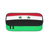 Yyoretp Flag of the Syrian Arab Republic Print Big Capacity Pencil Case Makeup Bag Storage Organizer Office Stationery Pouch
