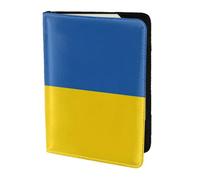 Yyoretp Flag of Ukraine Print Passport Holder for Travel,Wallet Case RFID Blocking Card Slot Leather Protector