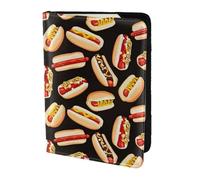 Yyoretp Fun Food Hot Dogs Print Passport Holder for Travel,Wallet Case RFID Blocking Card Slot Leather Protector
