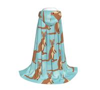 Yyoretp Funny for Kangaroo Zoo Print Hooded Cloak Long Cape for Kids with Carnival Halloween Cosplay Fancy Costume