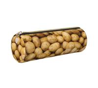Yyoretp Garden Potatoes Print Leather Pencil Pouch Cosmetic Makeup Case Pen Office Stationery Markers Bag.