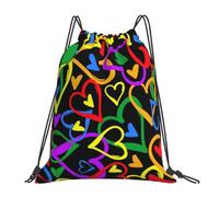 Yyoretp Gay Pride Rainbow Print Drawstring Backpack Sports Gym Beach Sack Dance Yoga Cinch Bag for Women Men