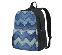Yyoretp Gradient Blue Denim Print Casual Backpack for Women and Men,Large Capacity Travel Work Computer Backpacks