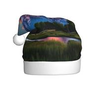 Yyoretp grand teton national park Print Christmas Hat for Adult Santa Hat Unisex Velvet Holiday Xmas Hat for Festive Party