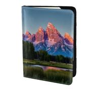Yyoretp Grand Teton National Park Print Passport Holder for Travel,Wallet Case RFID Blocking Card Slot Leather Protector