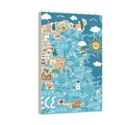 Yyoretp Greece Map Print Building Blocks Puzzle,Building block puzzle toy game for brain development