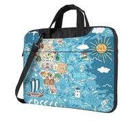 Yyoretp Greece Map Print Laptop bag,portable single shoulder laptop Sleeve Case,Compatible with 13-16inch