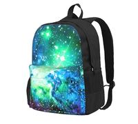 Yyoretp Green Blue Purple Galaxy Print Casual Backpack for Women and Men,Large Capacity Travel Work Computer Backpacks