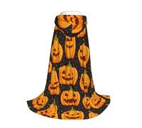 Yyoretp Halloween Pumpkin Patterns Print Hooded Cloak Long Cape for Kids with Carnival Halloween Cosplay Fancy Costume