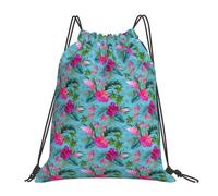 Yyoretp Hello Hawaii Print Drawstring Backpack Sports Gym Beach Sack Dance Yoga Cinch Bag for Women Men