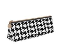 Yyoretp Houndstooth Black Print Simple Triangular Pen case Storage Bag for Office Supplies,Cosmetics,toiletries
