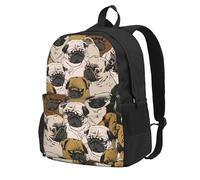 Yyoretp Imagen De Pug Print Casual Backpack for Women and Men,Large Capacity Travel Work Computer Backpacks