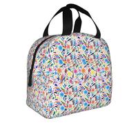 Yyoretp Insulated Mexican Otomi Animals Print bento Bag,Handheld Aluminum foil Thickened Water Resistant Lunch Bag