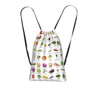 Yyoretp Introduction of various vegetables Print Drawstring Backpack,String Backpack Storage bag for Sport Beach Swim Gym Traveling.