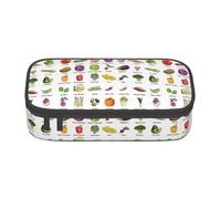 Yyoretp Introduction of Various Vegetables Print Pencil Case Large Capacity Storage Pouch Holder Office Organizer Cosmetic Makeup Box