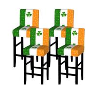 Yyoretp irish flag Print Bar Stool Chair Covers,Stretch Washable Barstool Seat Cover with Backs