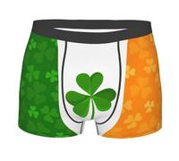 Yyoretp irish flag Print Men's Boxer Briefs,Stretch Fit Underwear Microfibre shorts Gents for Everyday Wear Black